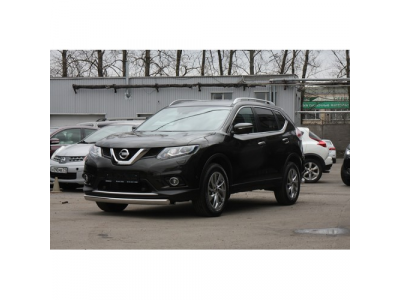 Защита переднего бампера труба 75x42 овальная, Nissan X-Trail 2015-